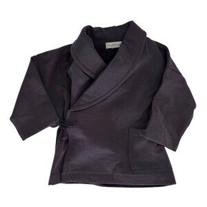 PHIL&PHAE - CROSS OVER SWEAT JACKET - 95% ORGANIC COTTON - BROWN - 5Y B